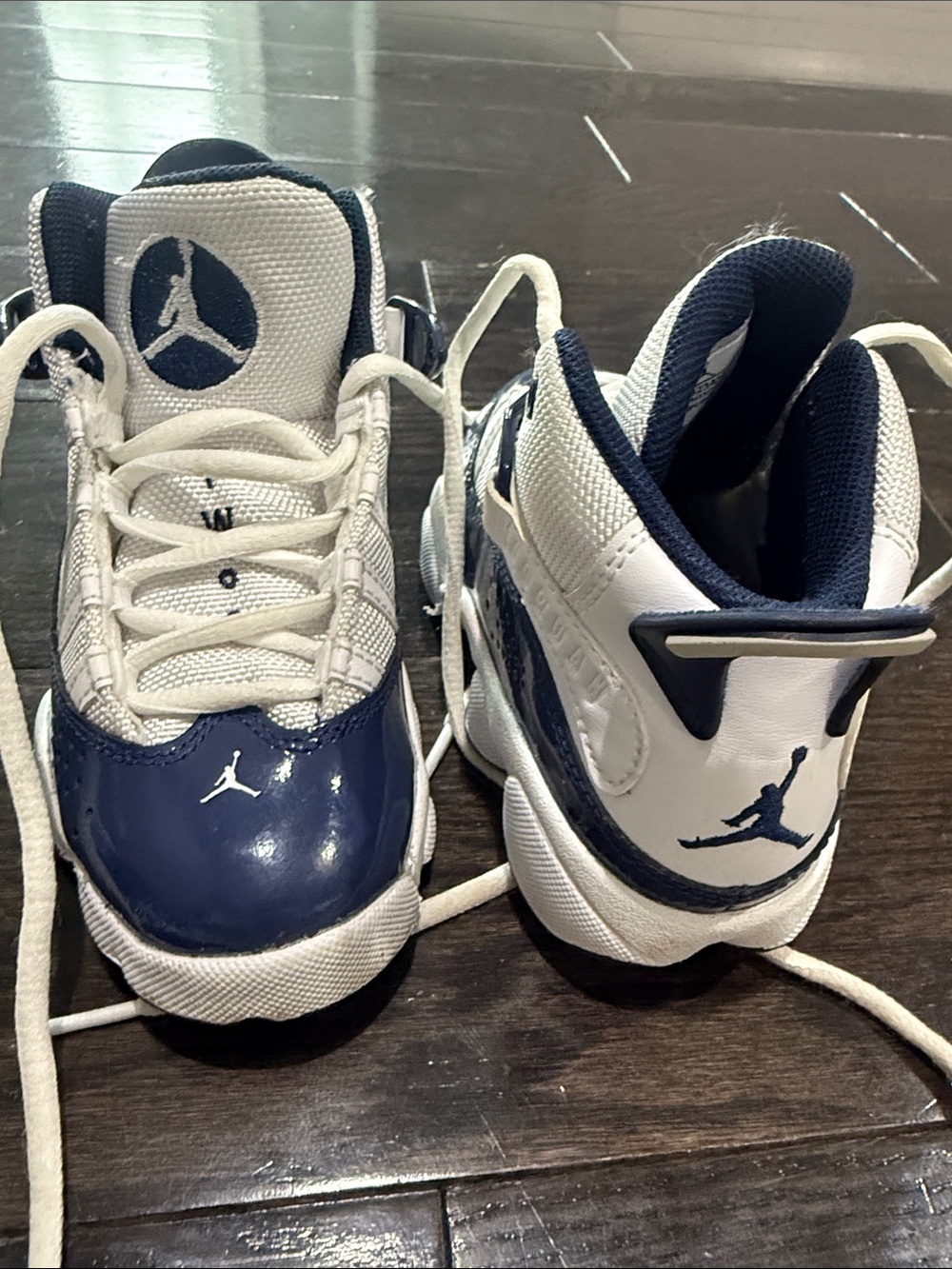 Jordan Kids Navy and White Jumpman High-Top Sneakers